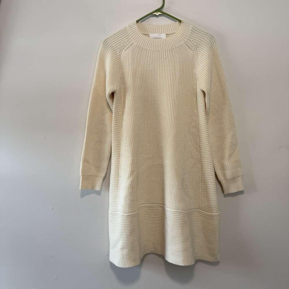Pomander Place Tuckernuck Cream Ainsley Long Sleeve‎ Rib Knit Sweater Mini Dress - Picture 2 of 8